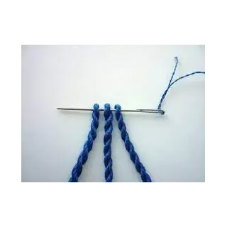 Make blue twisted rope with needle